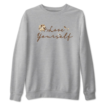3s Desert Camo shirts to match jordans Love Yourself sneaker match tees Air Jordan 3 Desert Camo SNRT Sneaker Tees streetwear brand Heather Grey 2 unisex cotton tee