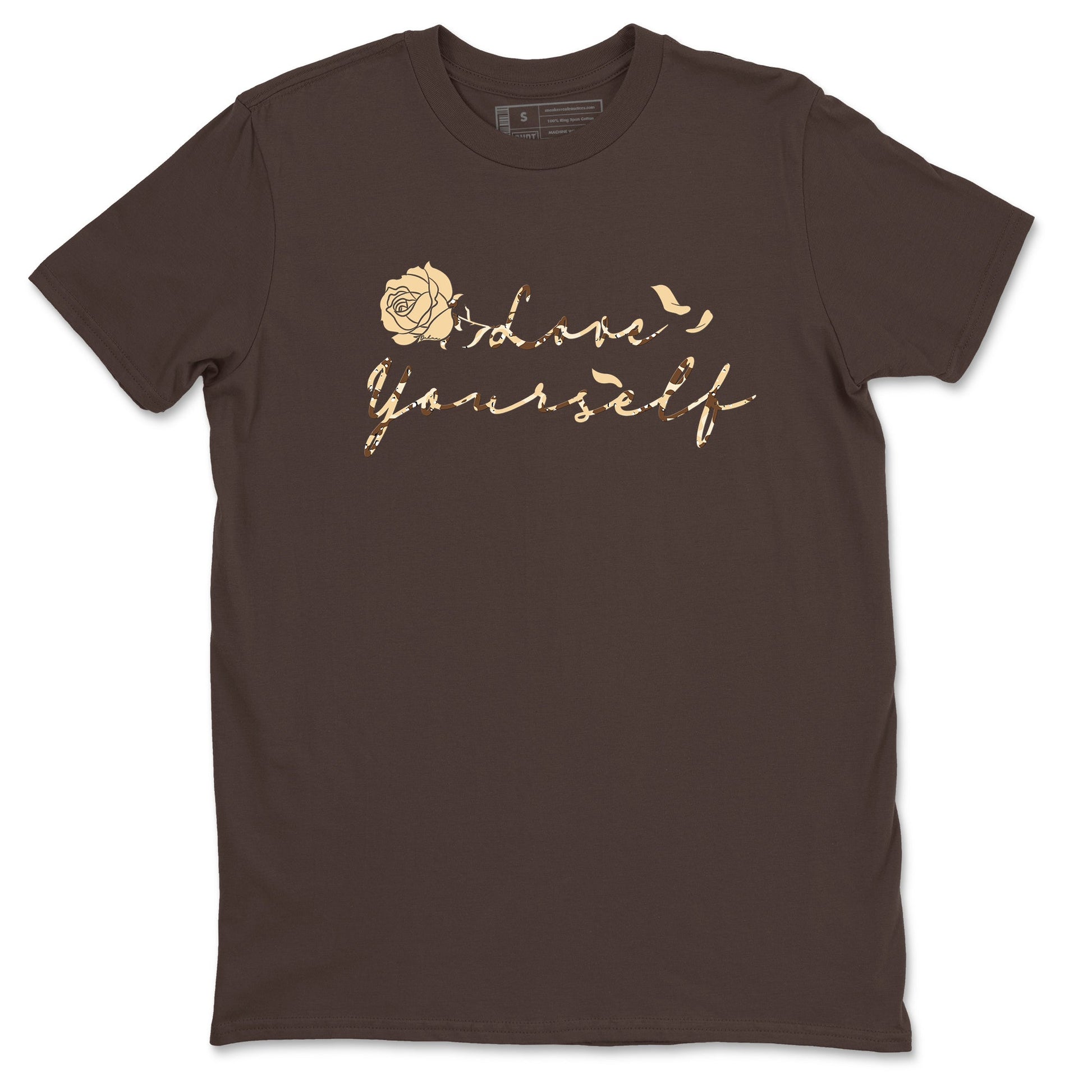 3s Desert Camo shirts to match jordans Love Yourself sneaker match tees Air Jordan 3 Desert Camo SNRT Sneaker Tees streetwear brand Dark Chocolate 2 unisex cotton tee
