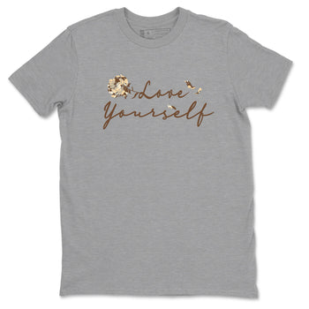 3s Desert Camo shirts to match jordans Love Yourself sneaker match tees Air Jordan 3 Desert Camo SNRT Sneaker Tees streetwear brand Heather Grey 2 unisex cotton tee