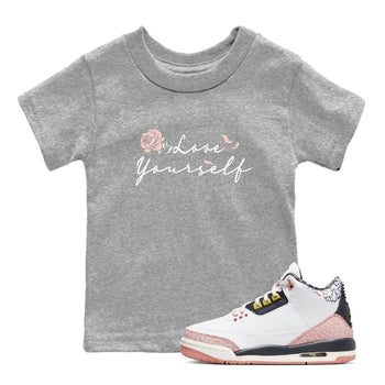 3s Vintage Floral shirt to match jordans Love Yourself sneaker tees Air Jordan 3 GS Vintage Floral SNRT Sneaker Tees baby toddler Heather Grey 1 cotton Shirt