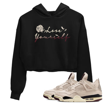 4s A Ma Maniere x "While You Were Sleeping" shirts to match jordans Love Yourself sneaker match tees Air Jordan 4 A Ma Maniere x W.Y.W.S match shoes to clothes SNRT Sneaker Tees unisex cotton Black 1 crop tee