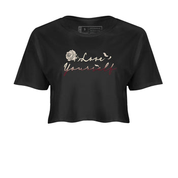 4s A Ma Maniere x "While You Were Sleeping" shirts to match jordans Love Yourself sneaker match tees Air Jordan 4 A Ma Maniere x W.Y.W.S match shoes to clothes SNRT Sneaker Tees unisex cotton Black 2 crop tee
