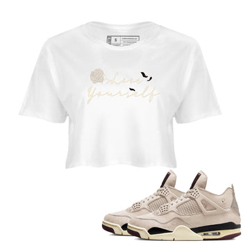 4s A Ma Maniere x "While You Were Sleeping" shirts to match jordans Love Yourself sneaker match tees Air Jordan 4 A Ma Maniere x W.Y.W.S match shoes to clothes SNRT Sneaker Tees unisex cotton White 1 crop tee