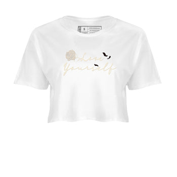 4s A Ma Maniere x "While You Were Sleeping" shirts to match jordans Love Yourself sneaker match tees Air Jordan 4 A Ma Maniere x W.Y.W.S match shoes to clothes SNRT Sneaker Tees unisex cotton White 2 crop tee
