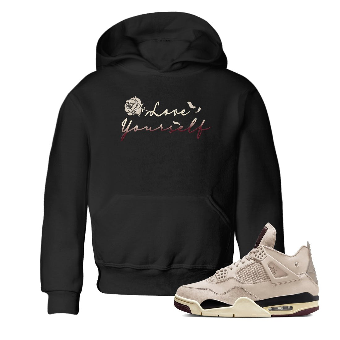 4s A Ma Maniere x "While You Were Sleeping" shirts to match jordans Love Yourself sneaker match tees Air Jordan 4 A Ma Maniere x W.Y.W.S match shoes to clothes SNRT Sneaker Tees Youth Baby Black 1 tee