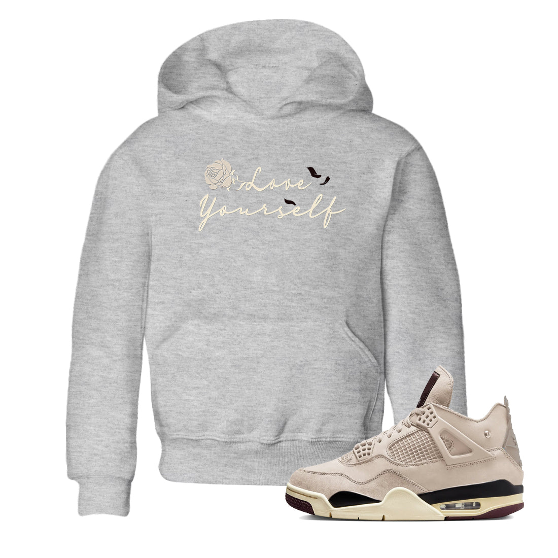 4s A Ma Maniere x "While You Were Sleeping" shirts to match jordans Love Yourself sneaker match tees Air Jordan 4 A Ma Maniere x W.Y.W.S match shoes to clothes SNRT Sneaker Tees Youth Baby Heather Grey 1 tee