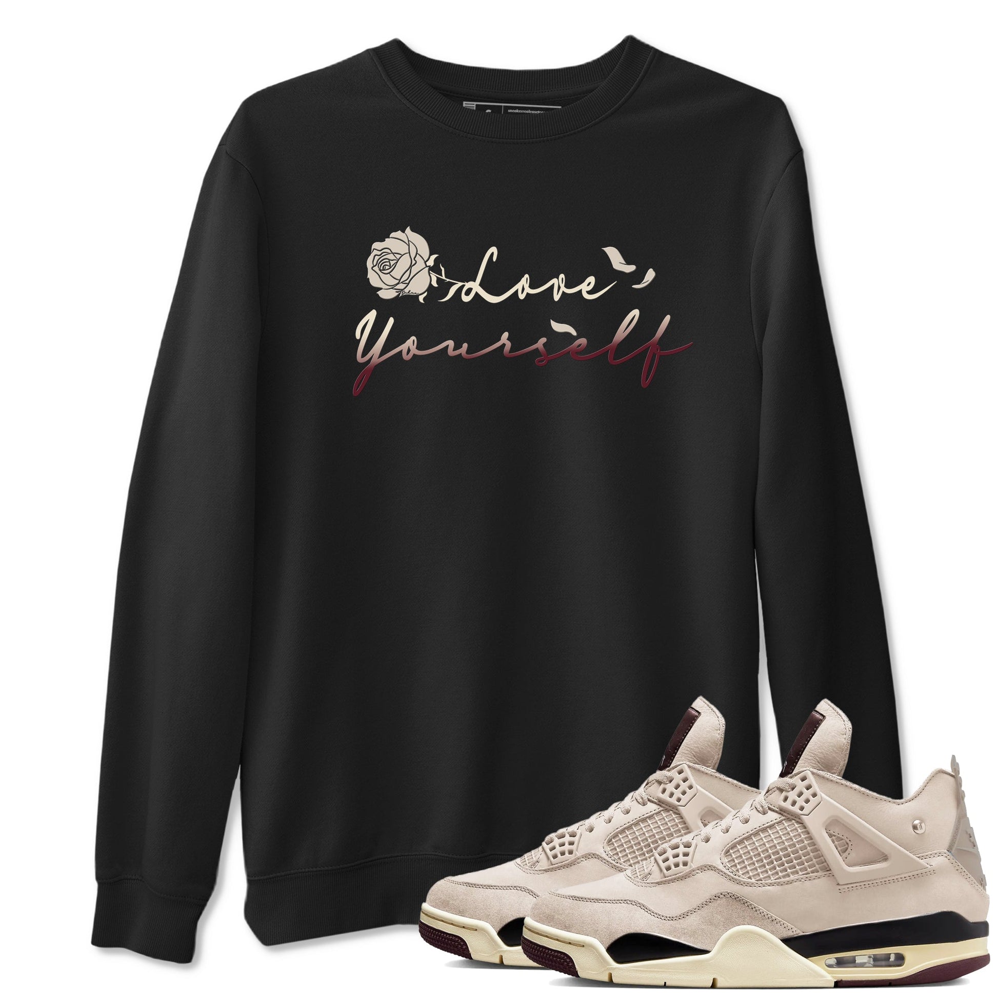 4s A Ma Maniere x "While You Were Sleeping" shirts to match jordans Love Yourself sneaker match tees Air Jordan 4 A Ma Maniere x W.Y.W.S match shoes to clothes SNRT Sneaker Tees unisex cotton Black 1 shirts