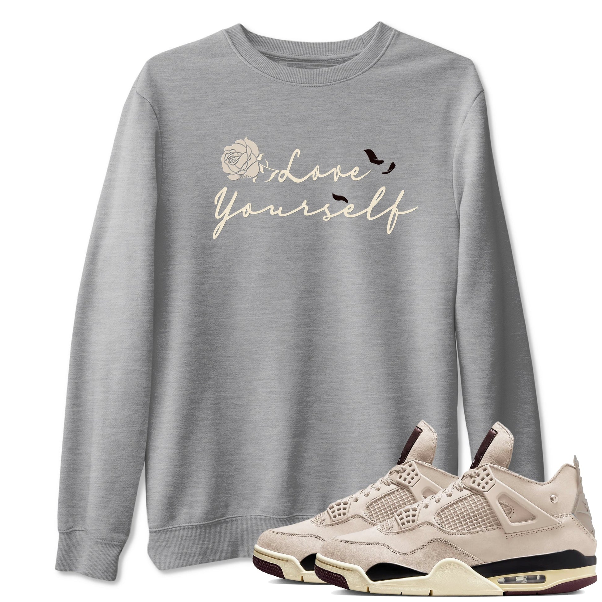 4s A Ma Maniere x "While You Were Sleeping" shirts to match jordans Love Yourself sneaker match tees Air Jordan 4 A Ma Maniere x W.Y.W.S match shoes to clothes SNRT Sneaker Tees unisex cotton Heather Grey 1 shirts