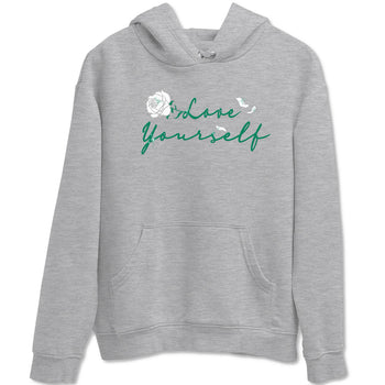 4s Oxidized Green shirts to match jordans Love Yourself sneaker match tees Air Jordan 4 Oxidized Green SNRT Sneaker Tees streetwear brand Heather Grey 2 unisex cotton tee