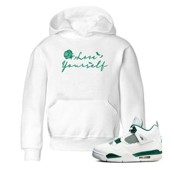 4s Oxidized Green shirts to match jordans Love Yourself sneaker match tees Air Jordan 4 Oxidized Green SNRT Sneaker Tees streetwear brand Baby and Youth White 1 cotton tee