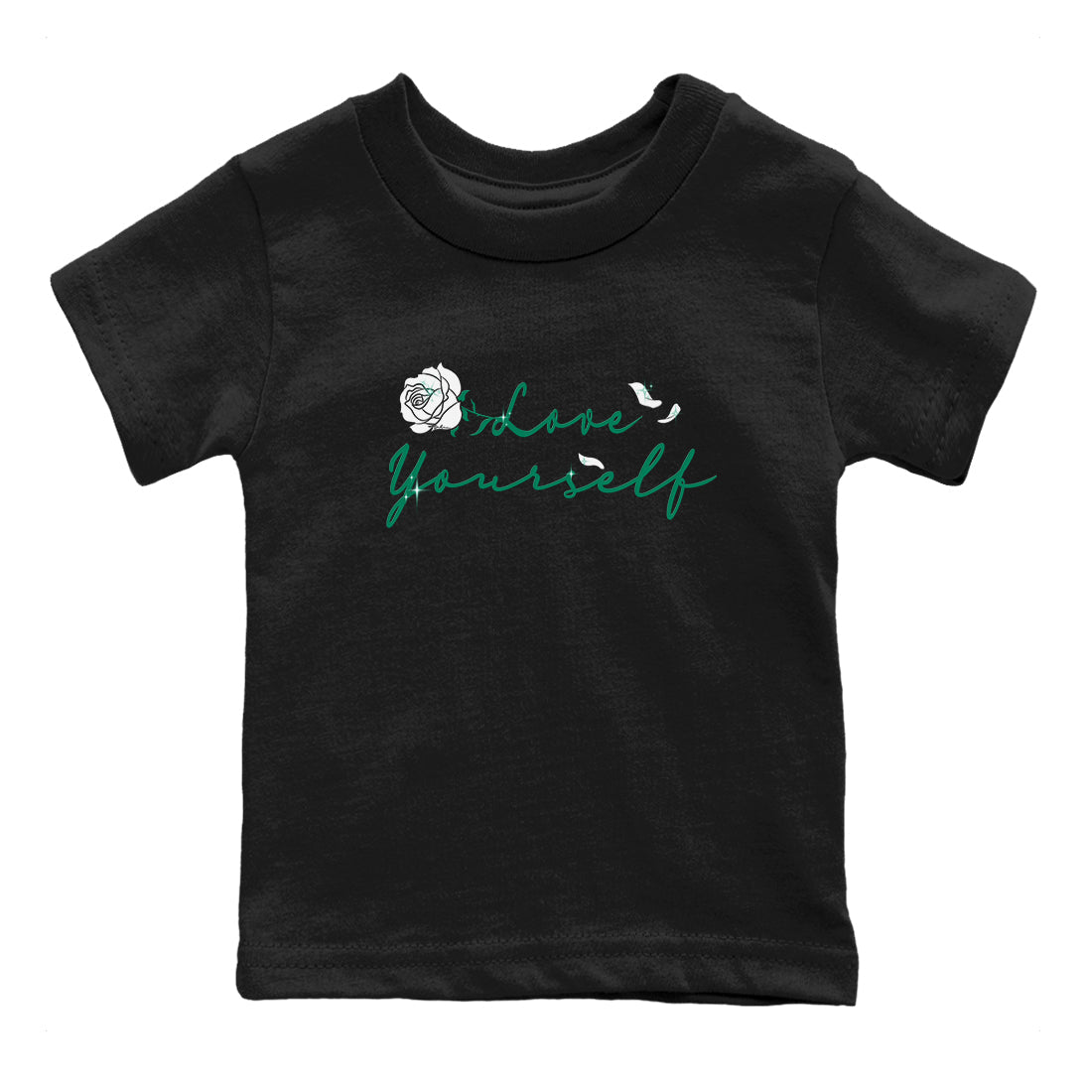 4s Oxidized Green shirts to match jordans Love Yourself sneaker match tees Air Jordan 4 Oxidized Green SNRT Sneaker Tees streetwear brand Baby and Youth Black 2 cotton tee