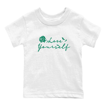 4s Oxidized Green shirts to match jordans Love Yourself sneaker match tees Air Jordan 4 Oxidized Green SNRT Sneaker Tees streetwear brand Baby and Youth White 2 cotton tee