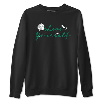 4s Oxidized Green shirts to match jordans Love Yourself sneaker match tees Air Jordan 4 Oxidized Green SNRT Sneaker Tees streetwear brand Black 2 unisex cotton tee
