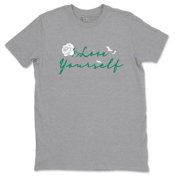 4s Oxidized Green shirts to match jordans Love Yourself sneaker match tees Air Jordan 4 Oxidized Green SNRT Sneaker Tees streetwear brand Heather Grey 2 unisex cotton tee