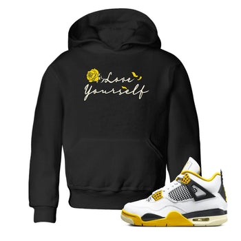 4s Vivid Sulfur shirt to match jordans Love Yourself sneaker tees Air Jordan 4 Vivid Sulfur SNRT sneaker release tees baby toddler Black 1 cotton Shirt