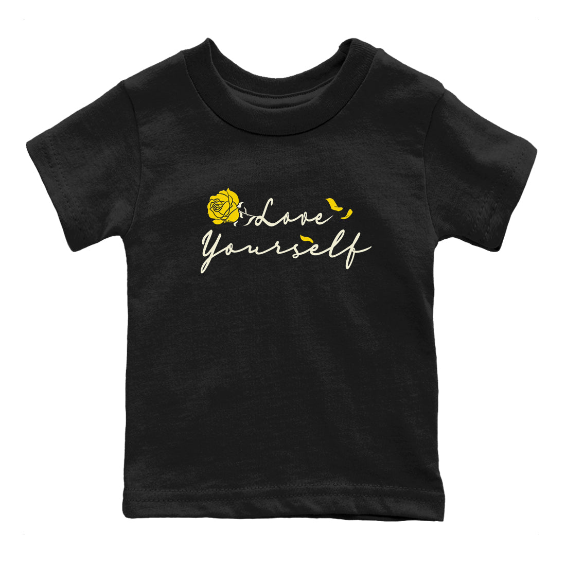 4s Vivid Sulfur shirt to match jordans Love Yourself sneaker tees Air Jordan 4 Vivid Sulfur SNRT sneaker release tees baby toddler Black 2 cotton Shirt