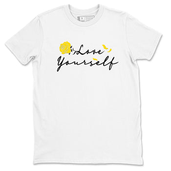 4s Vivid Sulfur shirt to match jordans Love Yourself sneaker tees Air Jordan 4 Vivid Sulfur SNRT Sneaker Release Tees unisex cotton White 2 crew neck shirt