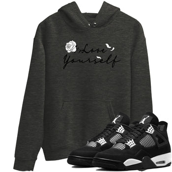4s White Thunder shirts to match jordans Love Yourself sneaker match tees Air Jordan 4 White Thunder SNRT Sneaker Release Tees unisex cotton Charcoal Heather 1 crew neck shirts