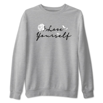 4s White Thunder shirts to match jordans Love Yourself sneaker match tees Air Jordan 4 White Thunder SNRT Sneaker Release Tees unisex cotton Heather Grey 2 crew neck shirts