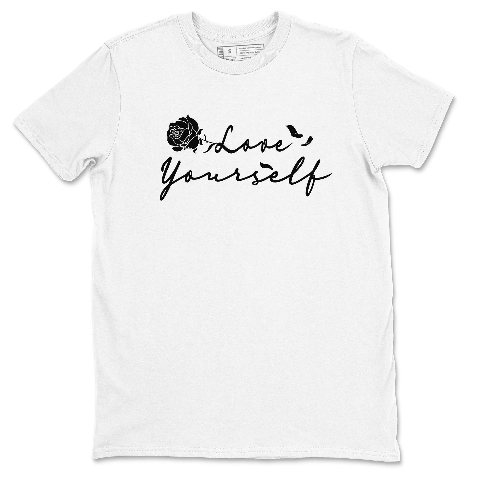 4s White Thunder shirts to match jordans Love Yourself sneaker match tees Air Jordan 4 White Thunder SNRT Sneaker Release Tees unisex cotton White 2 crew neck shirts