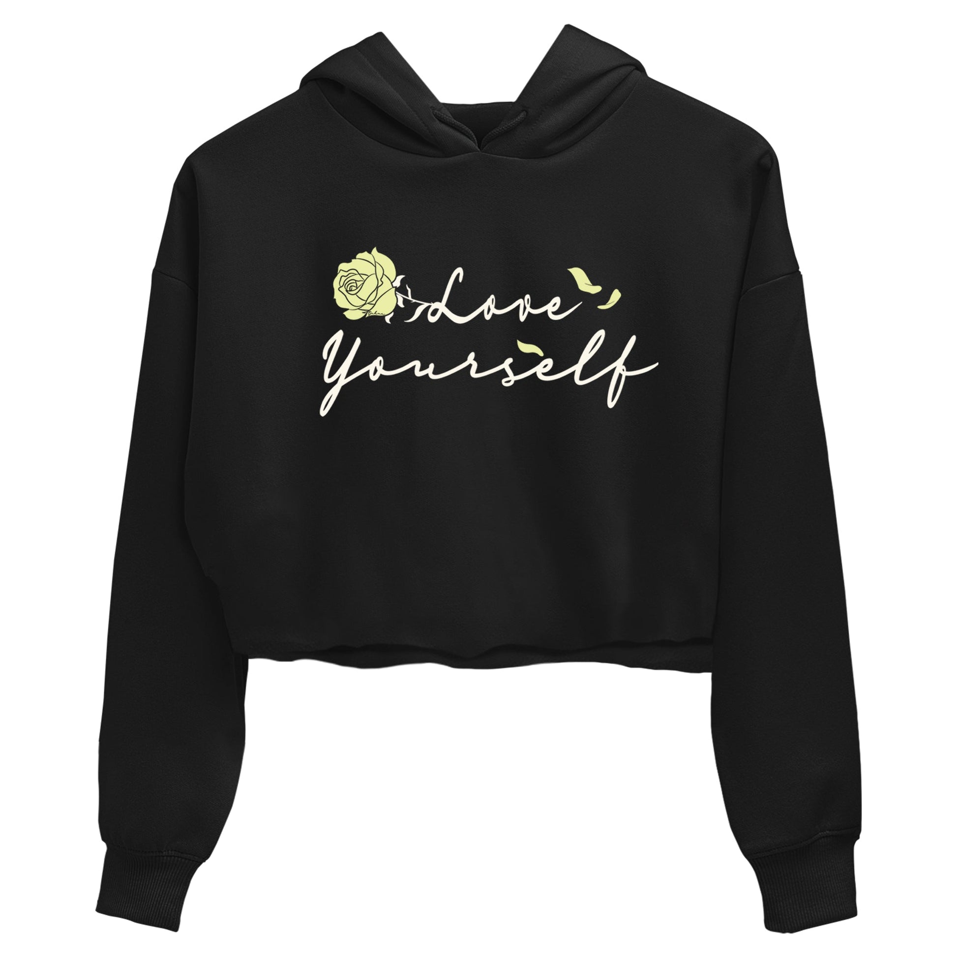 Sneaker match tees – Streetwear Graphic Tees Air Jordan 5 Luminous Green Sneakers – Love Yourself Graphic Crop T-Shirt Black 2