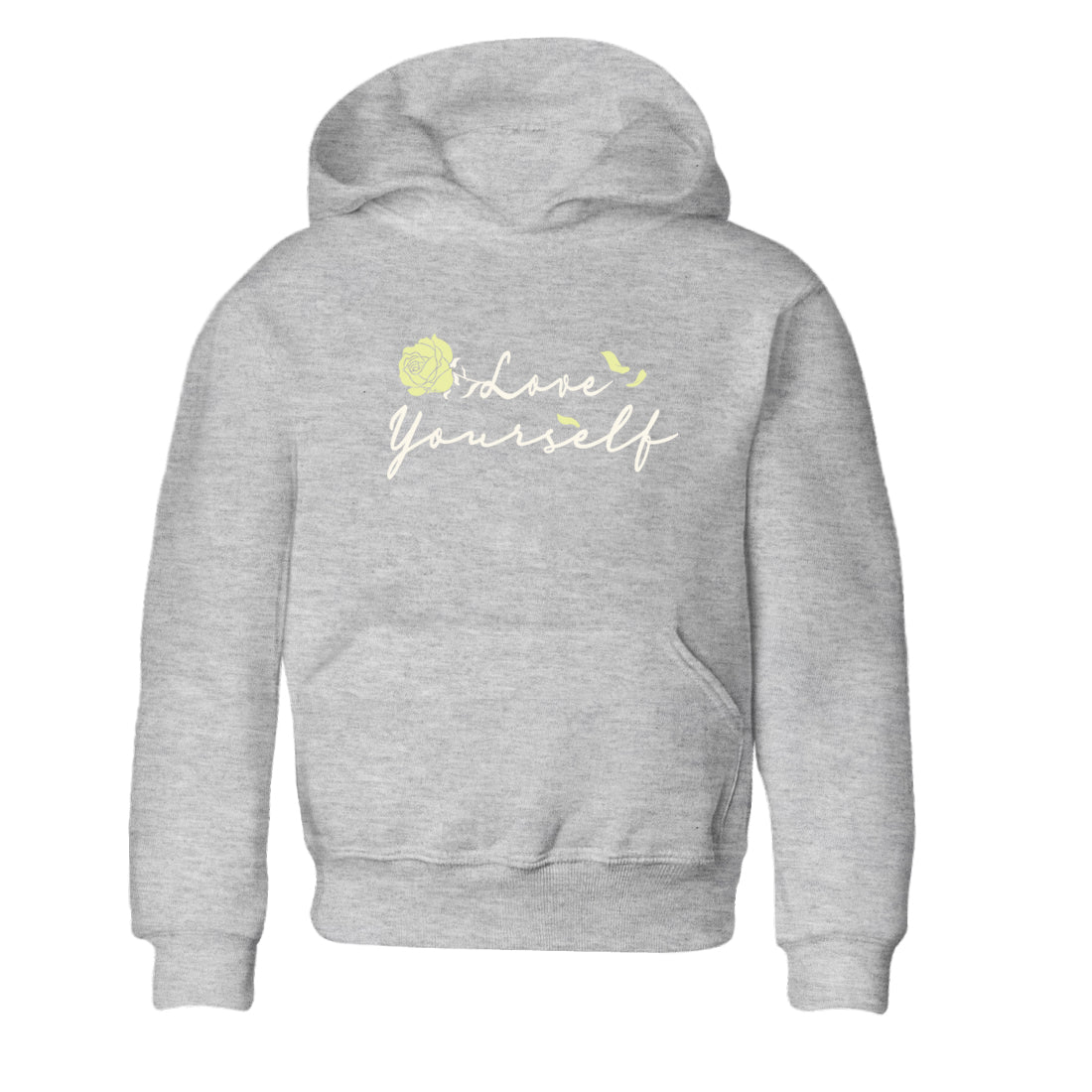 Sneaker match tees – Streetwear Graphic Tees Air Jordan 5 Luminous Green Sneakers – Love Yourself Kids Craphic T-Shirt Heather Grey 2