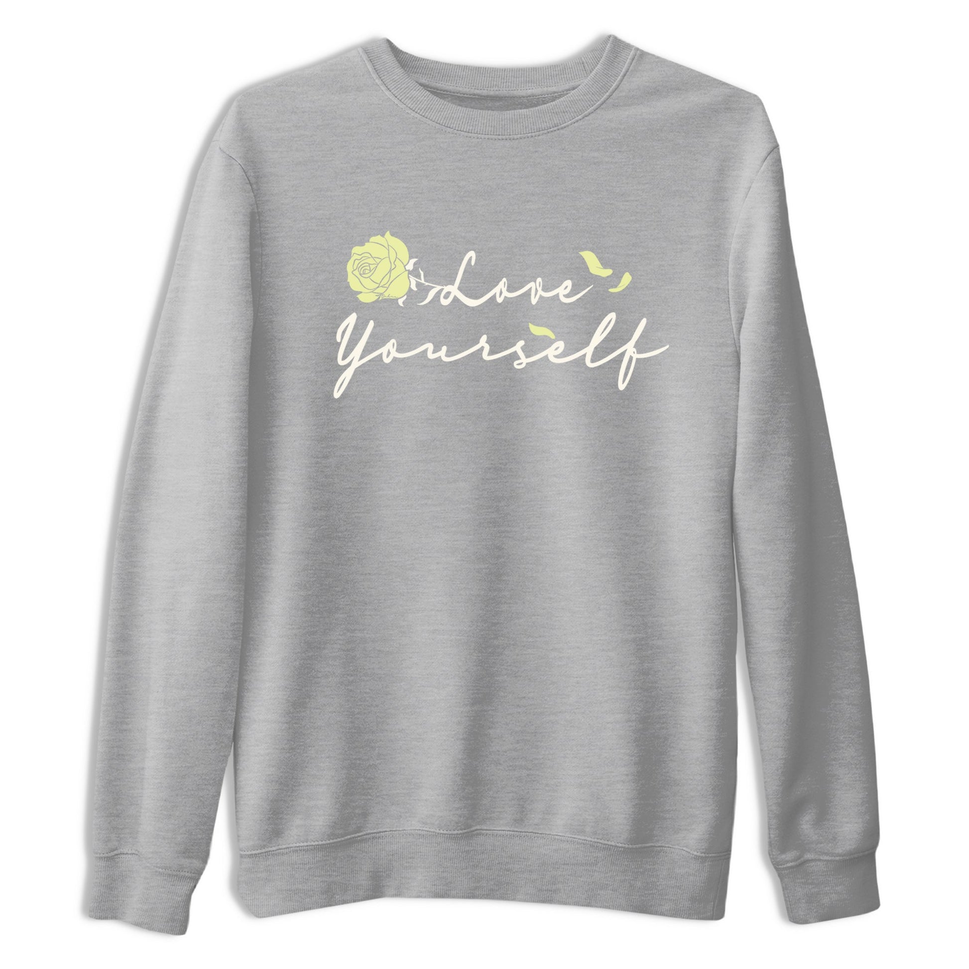 Sneaker match tees – Streetwear Graphic Tees Air Jordan 5 Luminous Green Sneakers – Love Yourself Graphic Tee Heather Grey 2