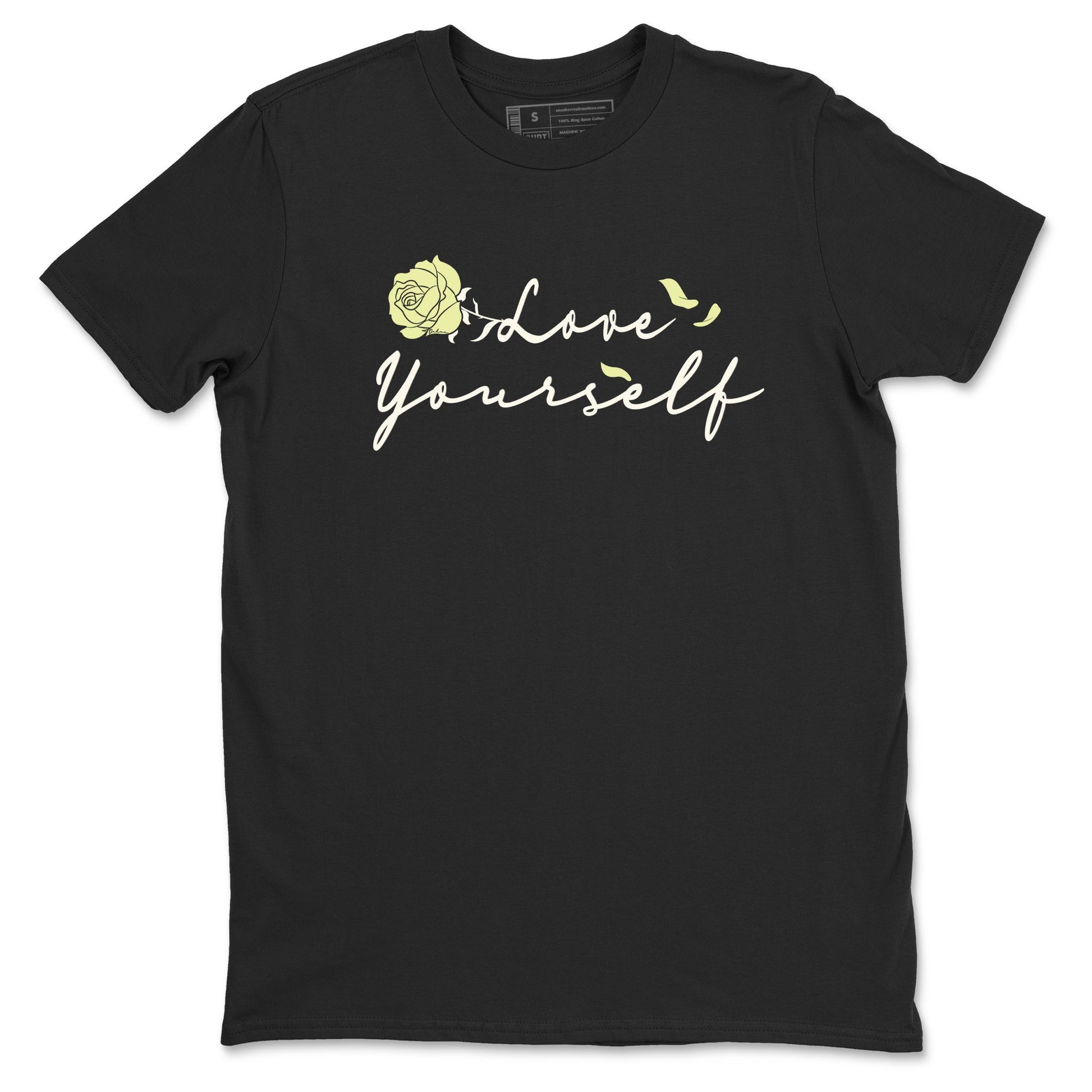 Sneaker match tees – Streetwear Graphic Tees Air Jordan 5 Luminous Green Sneakers – Love Yourself Graphic Tee Black 2