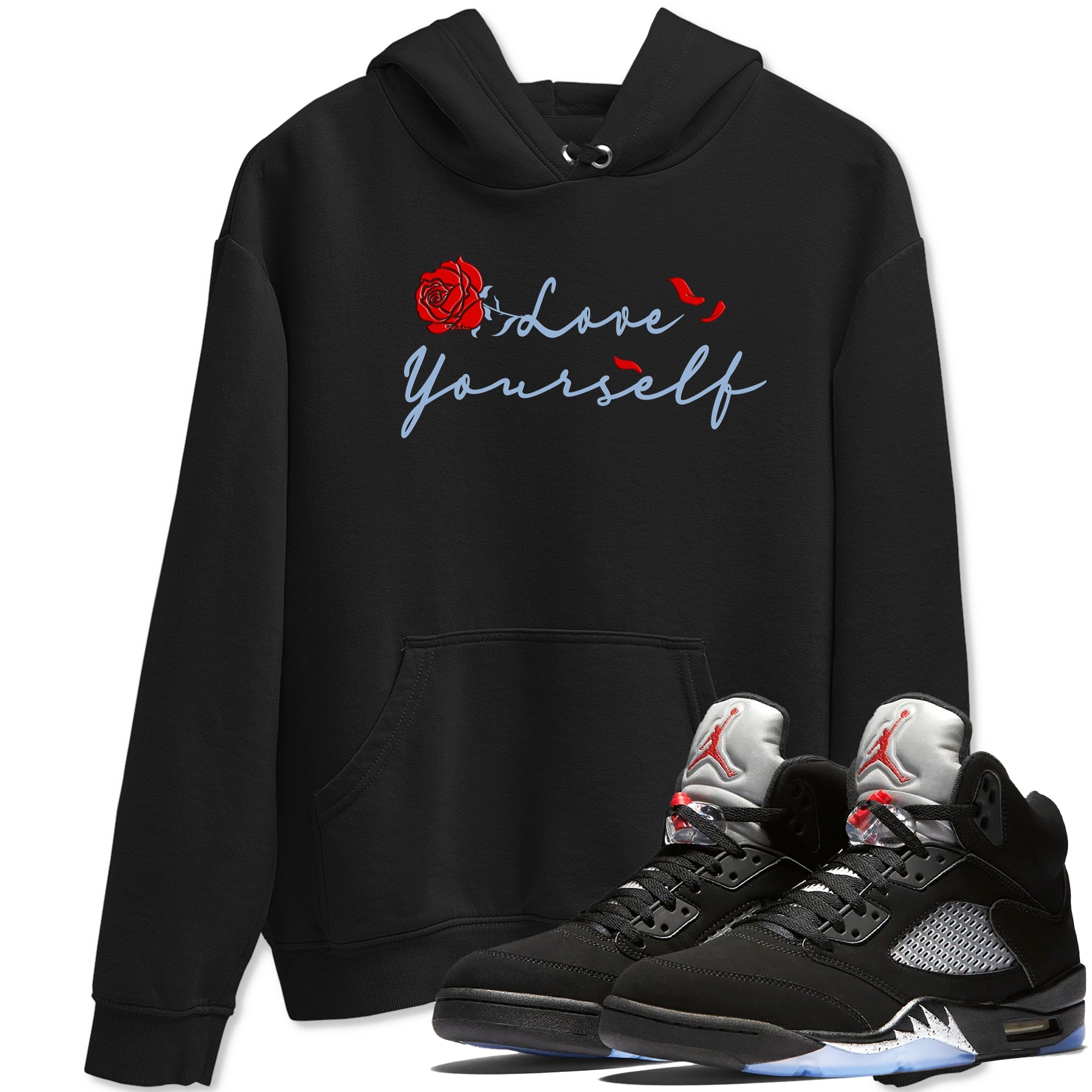 Jordan 5 Retro Reimagined shirts to match jordans Love Yourself sneaker match tees Air Jordan 5 Reimagined match shoes to clothes SNRT Sneaker Tees unisex cotton Black 1 shirts