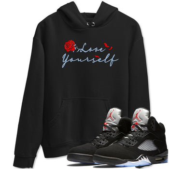 Jordan 5 Retro Reimagined shirts to match jordans Love Yourself sneaker match tees Air Jordan 5 Reimagined match shoes to clothes SNRT Sneaker Tees unisex cotton Black 1 shirts