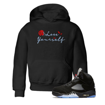 Jordan 5 Retro Reimagined shirts to match jordans Love Yourself sneaker match tees Air Jordan 5 Reimagined match shoes to clothes SNRT Sneaker Tees Youth Baby Black 1 tee