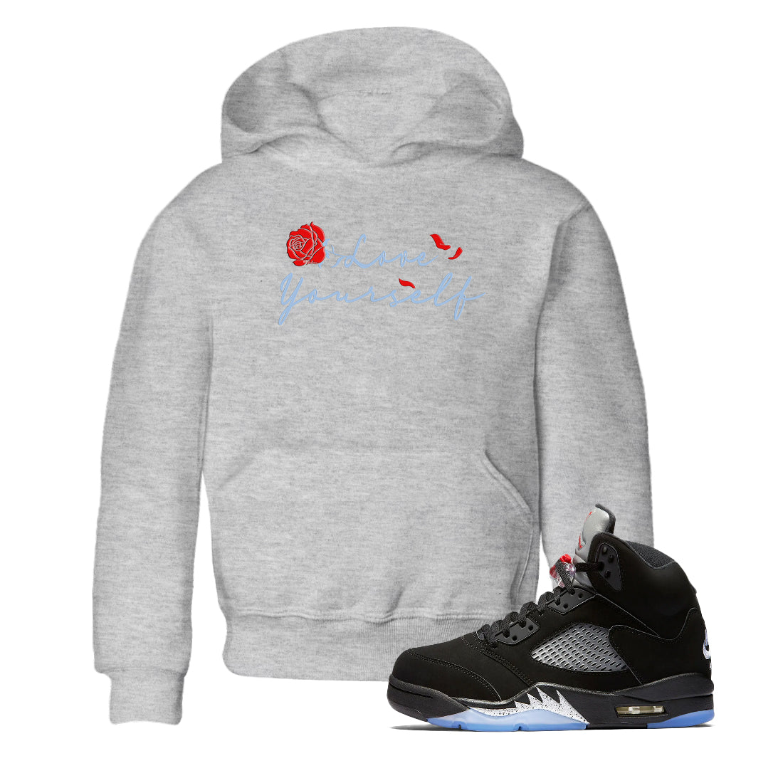 Jordan 5 Retro Reimagined shirts to match jordans Love Yourself sneaker match tees Air Jordan 5 Reimagined match shoes to clothes SNRT Sneaker Tees Youth Baby Heather Grey 1 tee