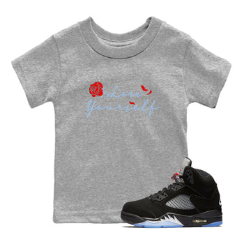 Jordan 5 Retro Reimagined shirts to match jordans Love Yourself sneaker match tees Air Jordan 5 Reimagined match shoes to clothes SNRT Sneaker Tees Youth Baby Heather Grey 1 tee
