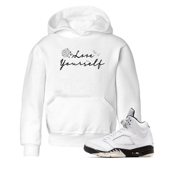 5s White Black shirts to match jordans Love Yourself best t shirts to wear with jordans Air Jordan 5 Retro White Black match shoes to clothes SNRT Sneaker Tees Youth Baby White 1 tee