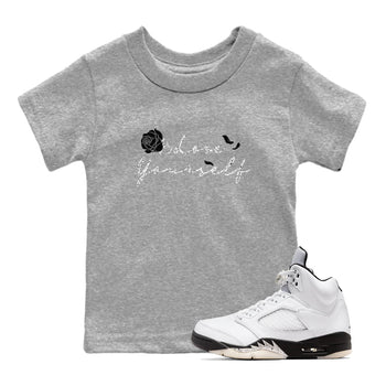 5s White Black shirts to match jordans Love Yourself best t shirts to wear with jordans Air Jordan 5 Retro White Black match shoes to clothes SNRT Sneaker Tees Youth Baby Heather Grey 1 tee