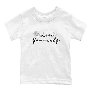 5s White Black shirts to match jordans Love Yourself best t shirts to wear with jordans Air Jordan 5 Retro White Black match shoes to clothes SNRT Sneaker Tees Youth Baby White 2 tee