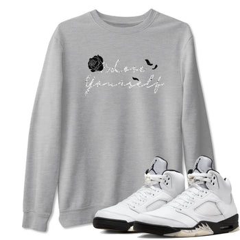 5s White Black shirts to match jordans Love Yourself best t shirts to wear with jordans Air Jordan 5 Retro White Black match shoes to clothes SNRT Sneaker Tees unisex cotton Heather Grey 1 shirts