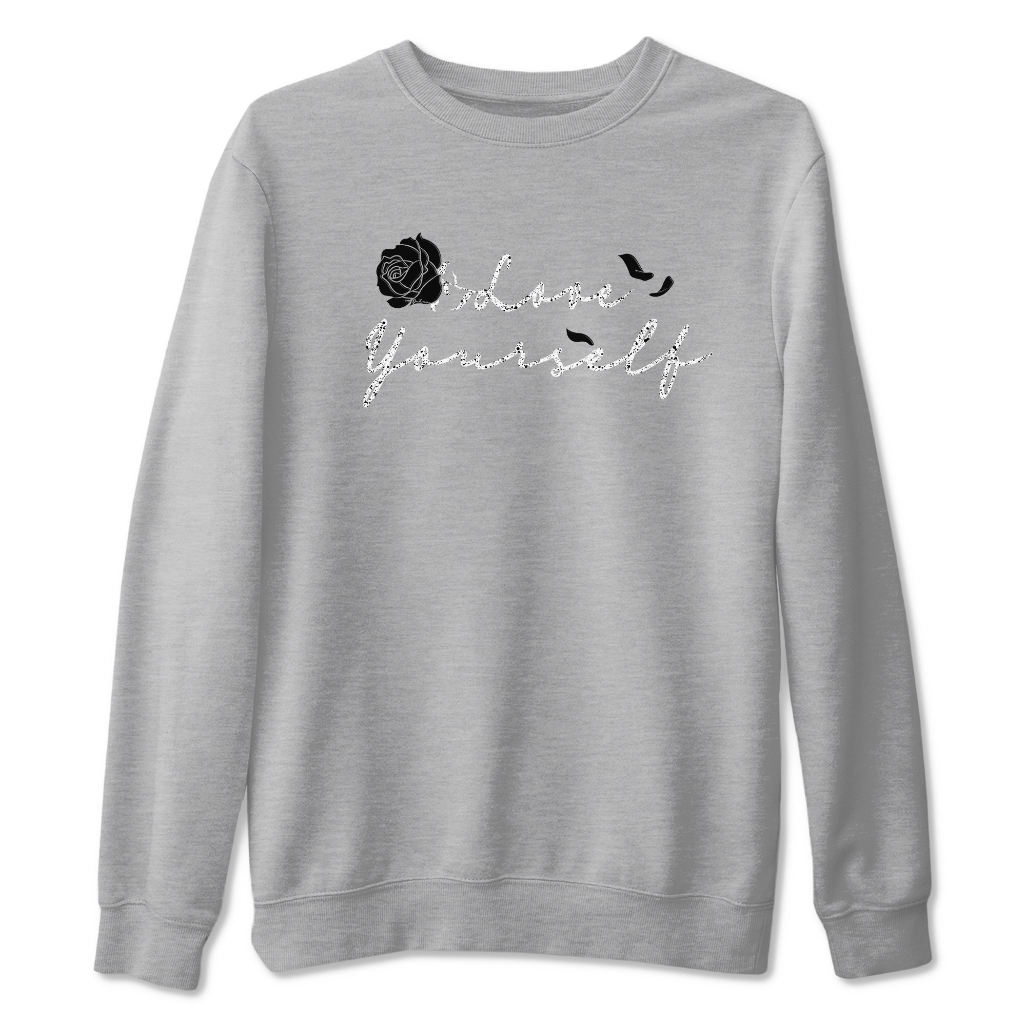 5s White Black shirts to match jordans Love Yourself best t shirts to wear with jordans Air Jordan 5 Retro White Black match shoes to clothes SNRT Sneaker Tees unisex cotton Heather Grey 2 shirts