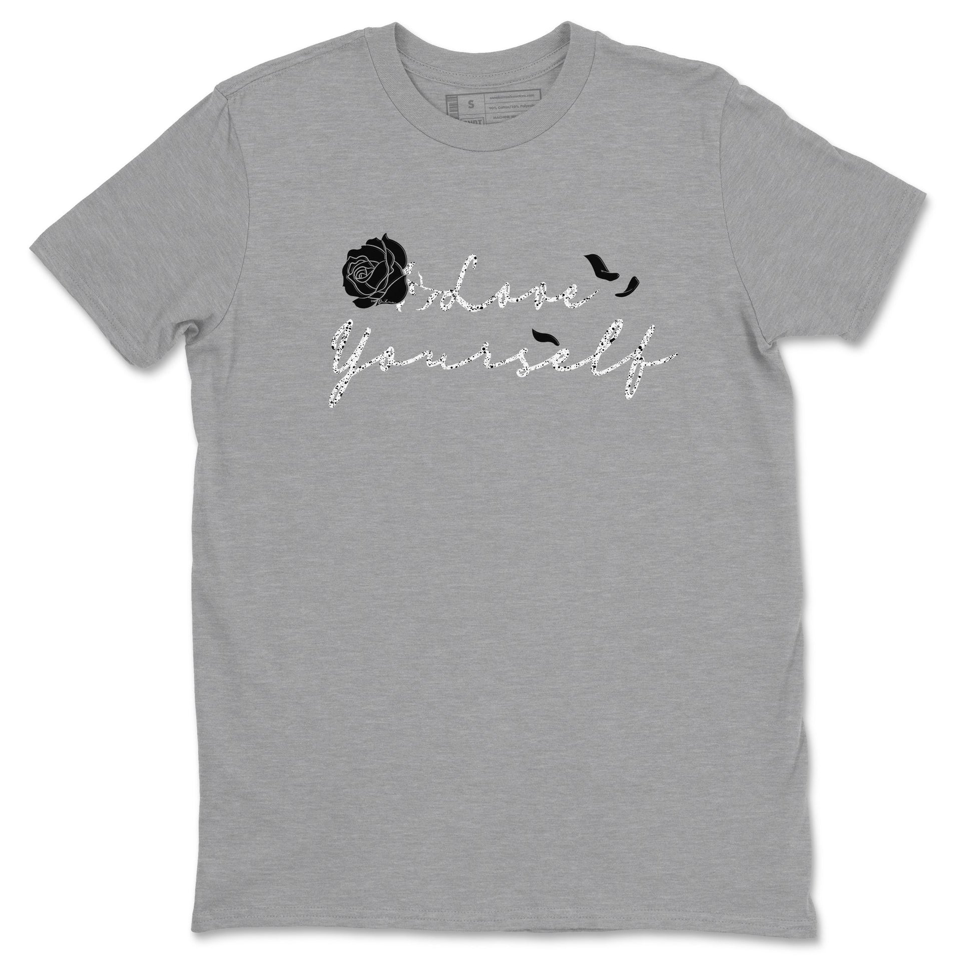 5s White Black shirts to match jordans Love Yourself best t shirts to wear with jordans Air Jordan 5 Retro White Black match shoes to clothes SNRT Sneaker Tees unisex cotton Heather Grey 2 shirts