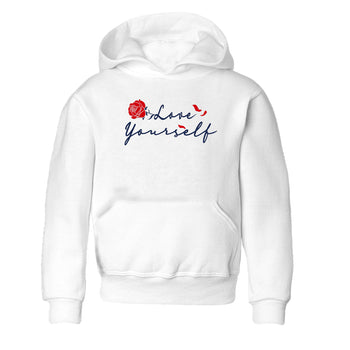 6s White And Midnight Navy shirts to match jordans Love Yourself sneaker match tees Air Jordan 6 White And Midnight Navy SNRT Sneaker Release Tees Youth Baby White 2 crew neck shirts