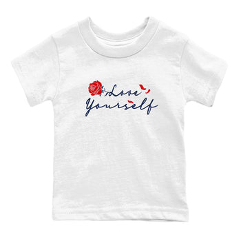 6s White And Midnight Navy shirts to match jordans Love Yourself sneaker match tees Air Jordan 6 White And Midnight Navy SNRT Sneaker Release Tees Youth Baby White 2 crew neck shirts