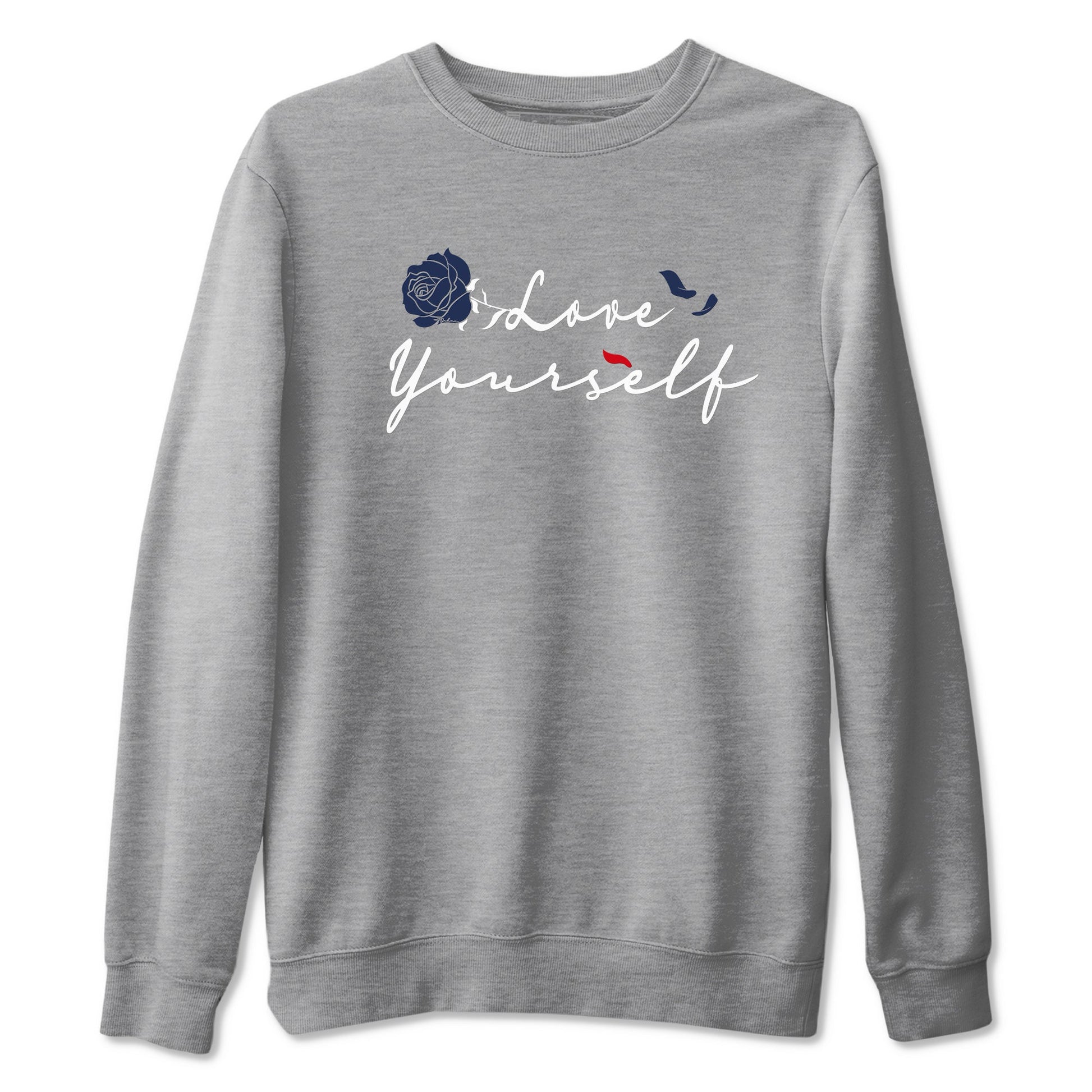 6s White And Midnight Navy shirts to match jordans Love Yourself sneaker match tees Air Jordan 6 White And Midnight Navy SNRT Sneaker Release Tees unisex cotton Heather Grey 2 crew neck shirts