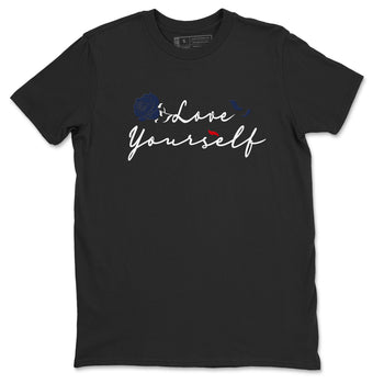 6s White And Midnight Navy shirts to match jordans Love Yourself sneaker match tees Air Jordan 6 White And Midnight Navy SNRT Sneaker Release Tees unisex cotton Black 2 crew neck shirts