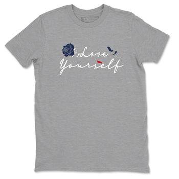 6s White And Midnight Navy shirts to match jordans Love Yourself sneaker match tees Air Jordan 6 White And Midnight Navy SNRT Sneaker Release Tees unisex cotton Heather Grey 2 crew neck shirts