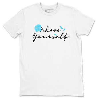 AJ9 Powder Blue shirt to match jordans Love Yourself sneaker tees Air Jordan 9 Powder Blue SNRT Sneaker Release Tees unisex cotton White 2 crew neck shirt