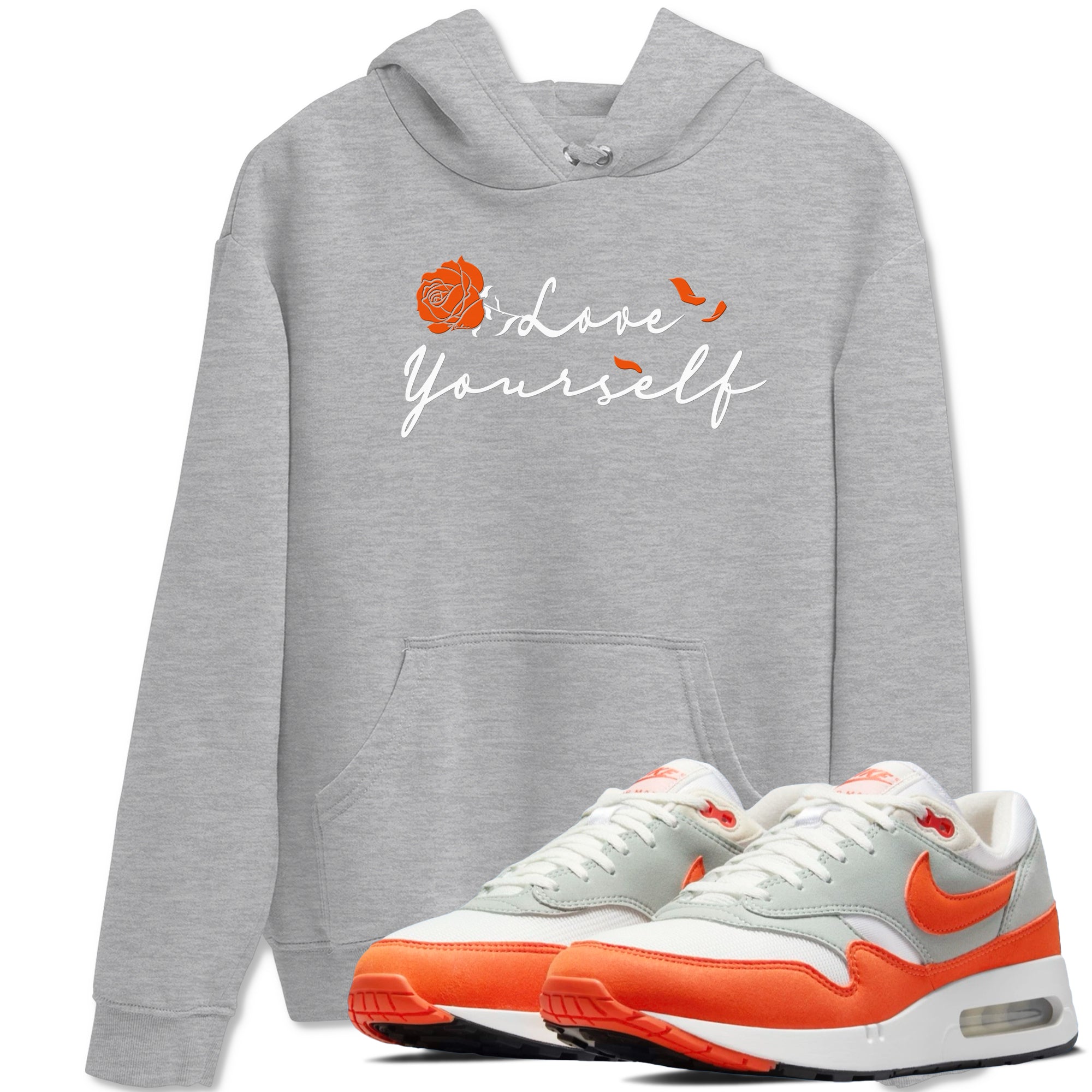 Air Max 1 OG '86 'Summit White and Cosmic Clay shirts to match jordans Love Yourself sneaker match tees Air Max 1 Cosmic Clay match shoes to clothes SNRT Sneaker Tees unisex cotton Heather Grey 1 shirts