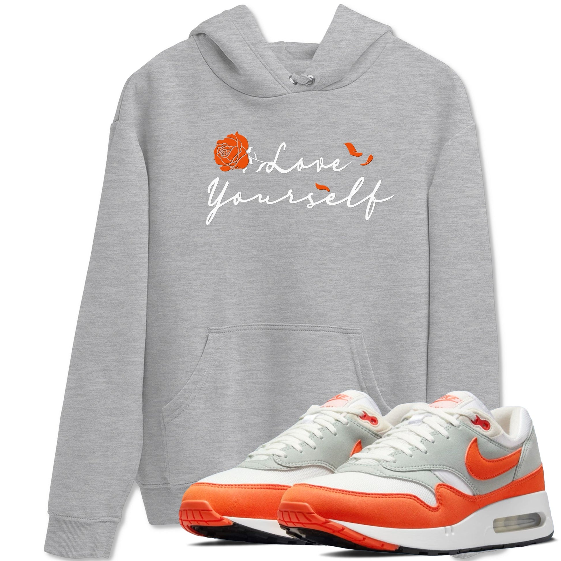 Air Max 1 OG '86 'Summit White and Cosmic Clay shirts to match jordans Love Yourself sneaker match tees Air Max 1 Cosmic Clay match shoes to clothes SNRT Sneaker Tees unisex cotton Heather Grey 1 shirts