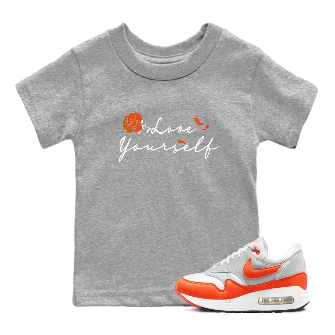 Air Max 1 OG '86 'Summit White and Cosmic Clay shirts to match jordans Love Yourself sneaker match tees Air Max 1 Cosmic Clay match shoes to clothes SNRT Sneaker Tees Youth Baby Heather Grey 1 tee