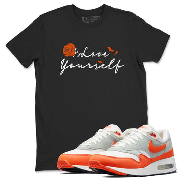 Air Max 1 OG '86 'Summit White and Cosmic Clay shirts to match jordans Love Yourself sneaker match tees Air Max 1 Cosmic Clay match shoes to clothes SNRT Sneaker Tees unisex cotton Black 1 shirts