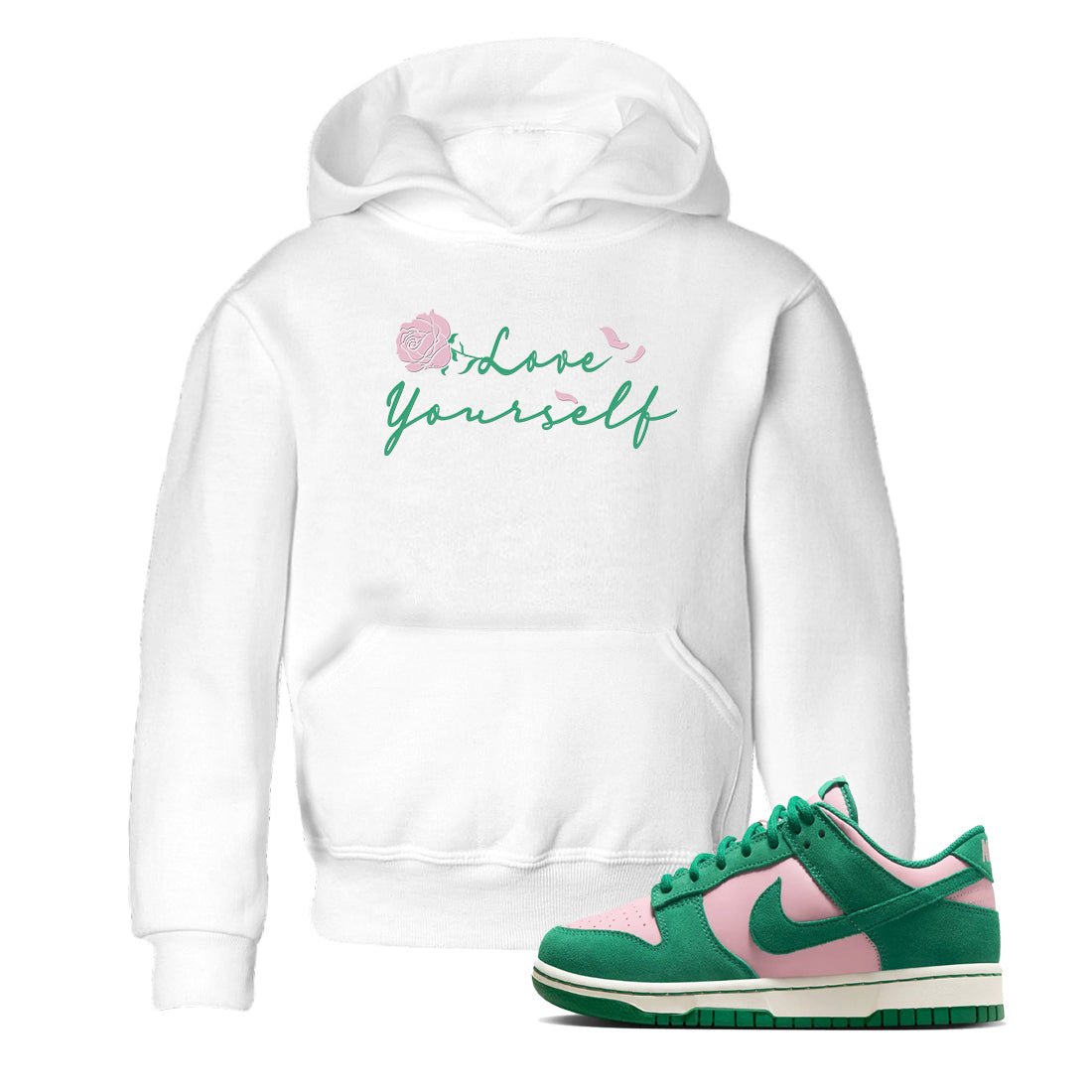 Dunk Low Medium Soft Pink Malachite shirt to match jordans Love Yourself sneaker tees Dunk Medium Soft Pink Malachite SNRT sneaker release tees baby toddler White 1 cotton Shirt